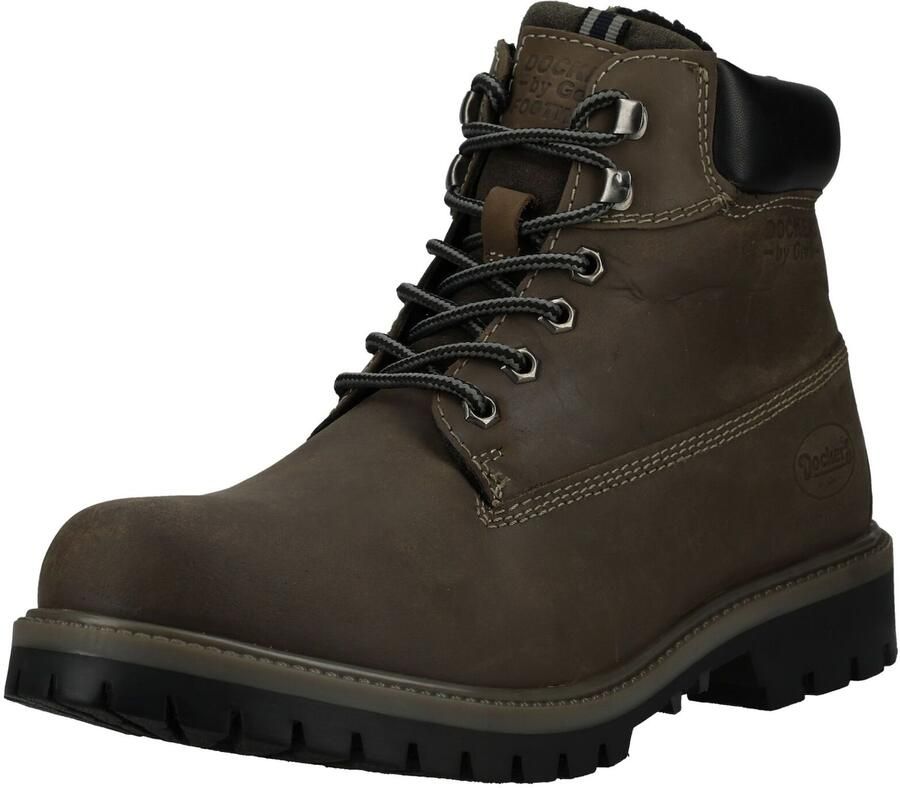 Dockers by Gerli heren wandelschoenen van leer groen (olijfgroen) 53AX003