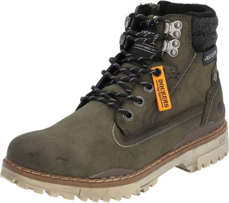 Dockers by Gerli Veterboots olijfgroen zwart gemêleerd