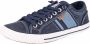 Dockers by Gerli Washed Canvas Trainers Dubbel Blauw Sneakers blauw Heren - Thumbnail 2