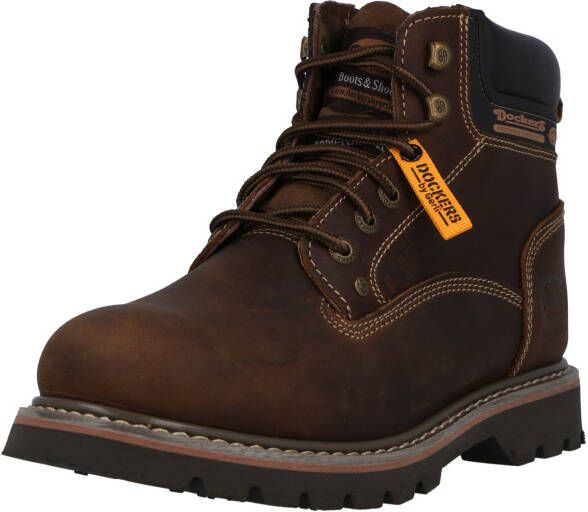 Dockers by Gerli heren leren veterschoenen 23DA004-400460 laarzen bruin