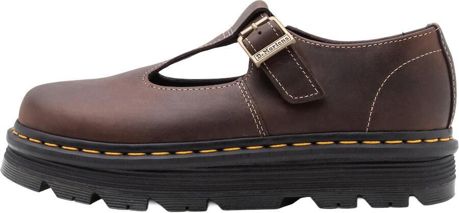 Dr. Martens Ballerina met riempjes 'ZebZag' donkerbruin