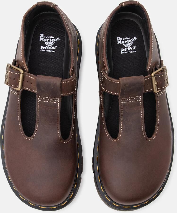 Dr. Martens Ballerina met riempjes 'ZebZag' donkerbruin - Foto 3