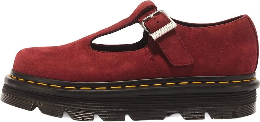Dr. Martens Ballerina met riempjes 'ZebZag' rood