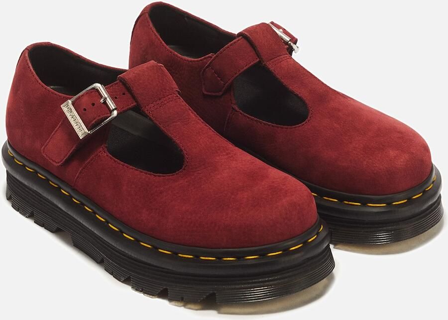 Dr. Martens Ballerina met riempjes 'ZebZag' rood - Foto 3