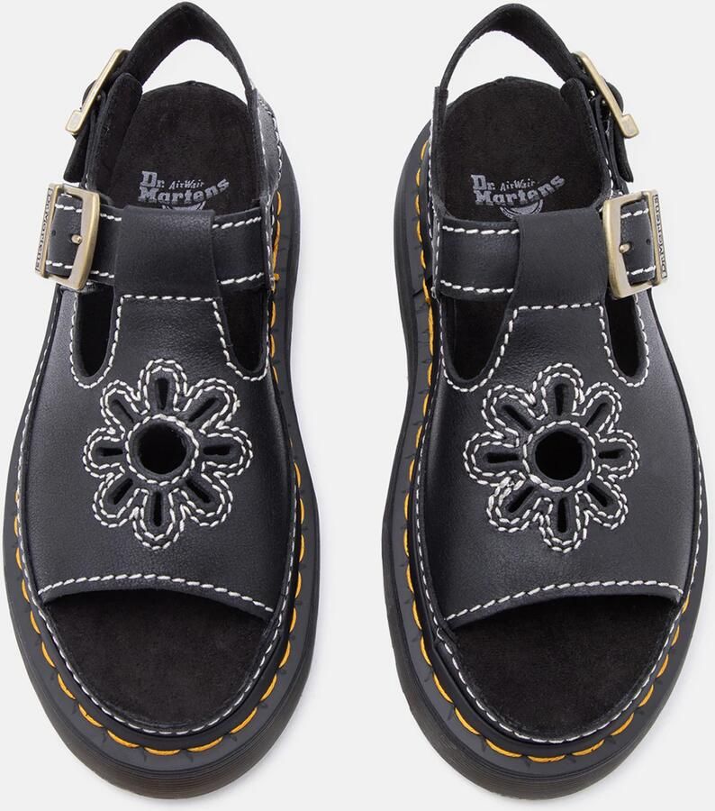 Dr. Martens Sandaal 'Dunnet Flower' zwart wit - Foto 2