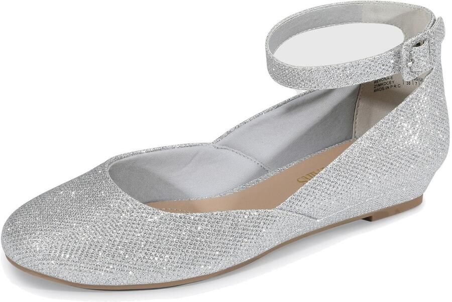 Dream Pairs Ballerina ' Ballerinas Damen Flache Schuhe Damen' zilver - Foto 2