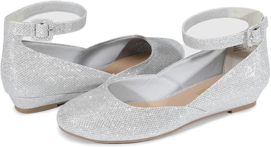 Dream Pairs Ballerina ' Ballerinas Damen Flache Schuhe Damen' zilver - Foto 5