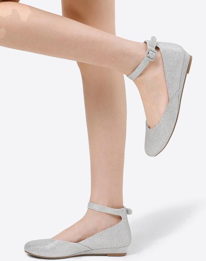 Dream Pairs Ballerina ' Ballerinas Damen Flache Schuhe Damen' zilver - Foto 4