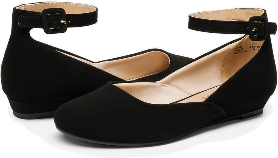 Dream Pairs Ballerina ' Ballerinas Damen Flache Schuhe Damen' zwart gemêleerd - Foto 4
