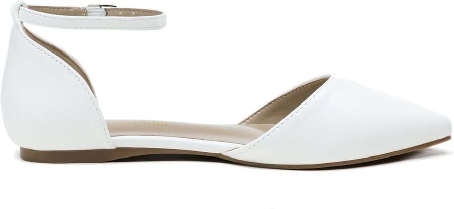 Dream Pairs Ballerina met riempjes ' Ballerinas Damen Flache Schuhe' wit