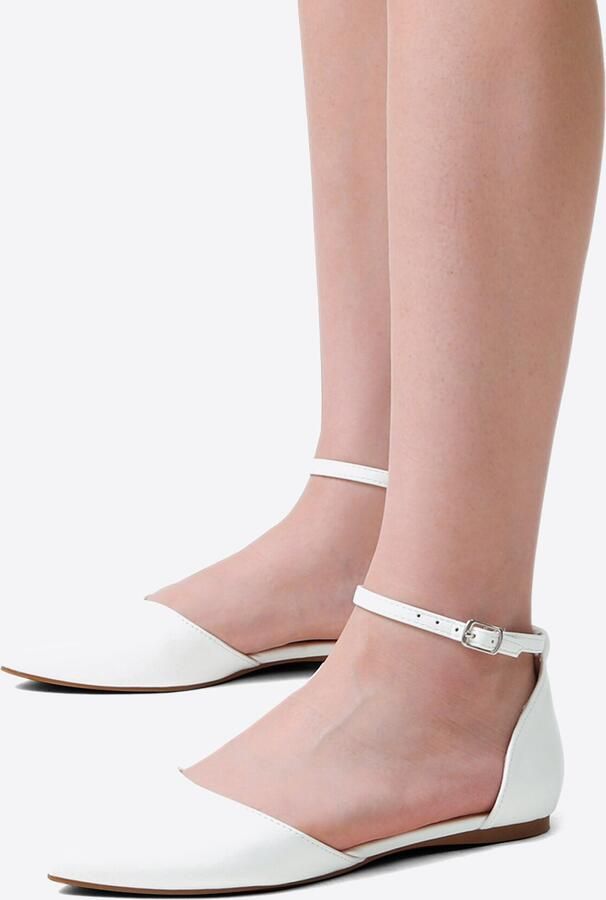 Dream Pairs Ballerina met riempjes ' Ballerinas Damen Flache Schuhe' wit - Foto 4
