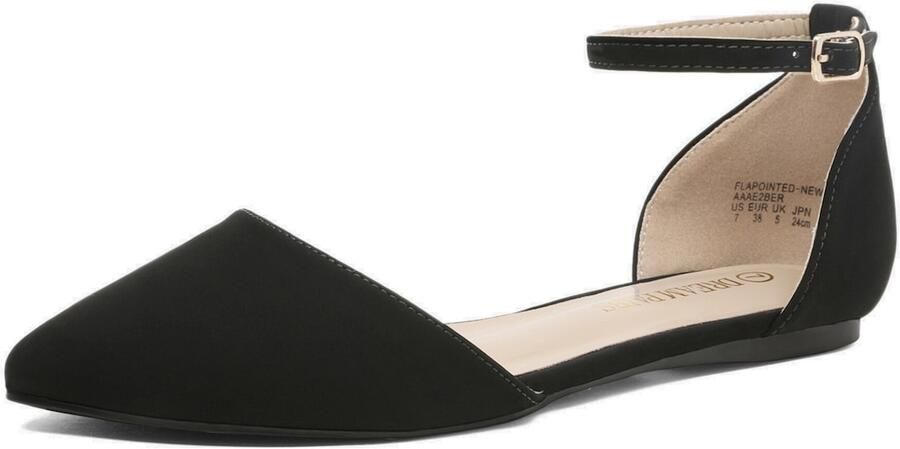 Dream Pairs Ballerina met riempjes ' Ballerinas Damen Flache Schuhe' zwart
