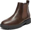 Dream Pairs Boots ' Damen Chelsea Boots Klassische Stiefeletten' bruin - Bruin