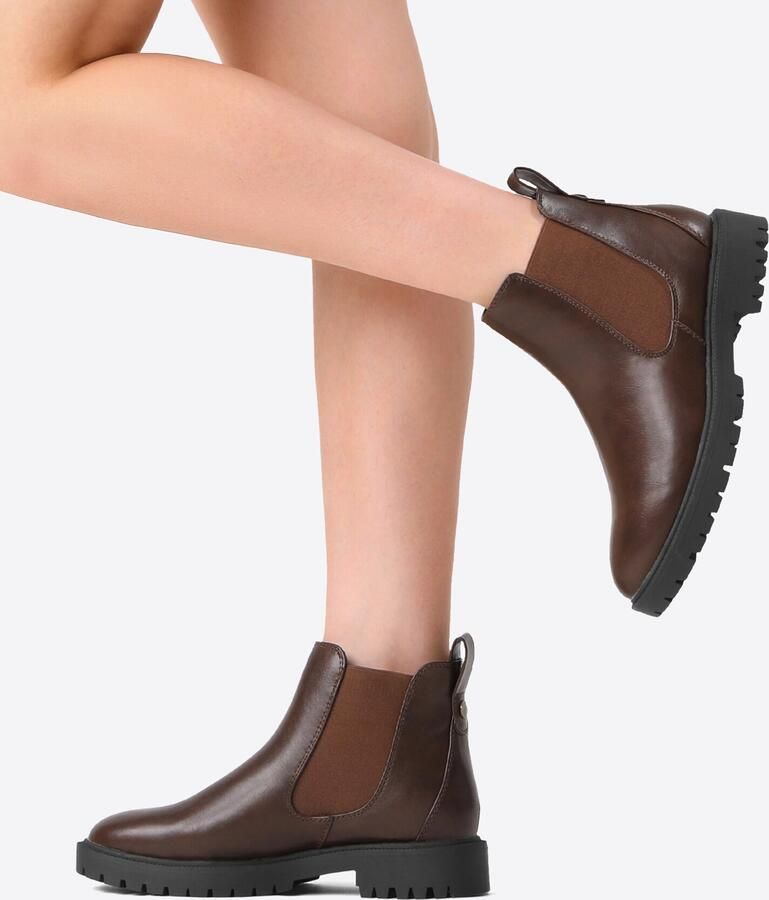 Dream Pairs Boots ' Damen Chelsea Boots Klassische Stiefeletten' bruin - Foto 3
