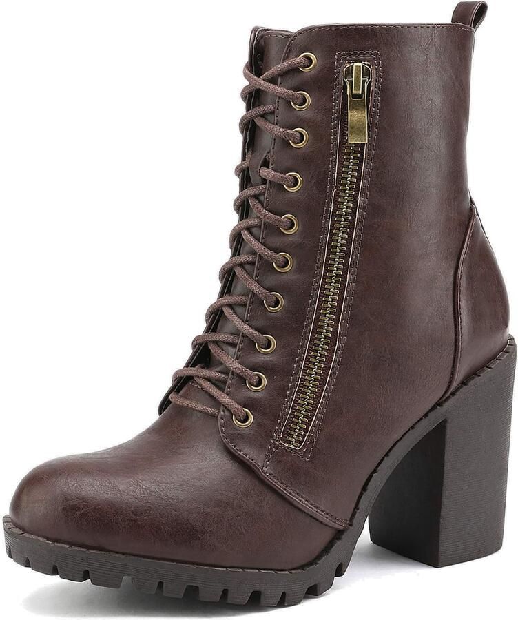 Dream Pairs Boots ' Damen Stiefel Stiefeletten' bruin