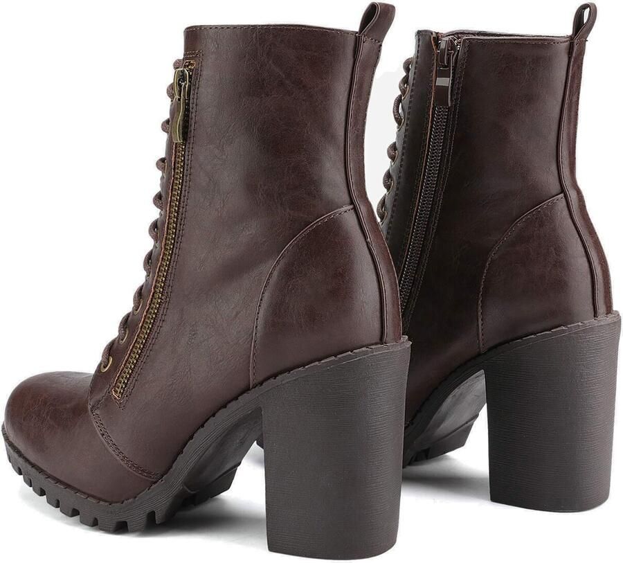 Dream Pairs Boots ' Damen Stiefel Stiefeletten' bruin - Foto 3