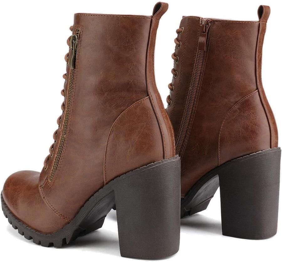 Dream Pairs Boots ' Damen Stiefel Stiefeletten' bruin - Foto 3