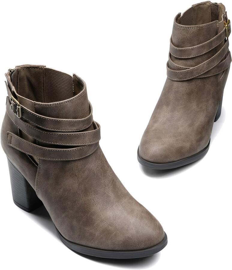 Dream Pairs Boots ' Damen Stiefel Stiefeletten' taupe - Foto 2
