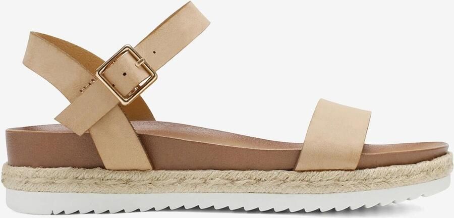 Dream Pairs Sandaal 'Damen-Espadrille-Sandalen mit Knöchelriemen und Plateauabsatz' nude