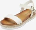 Dream Pairs Sandaal 'Damen-Espadrille-Sandalen mit Knöchelriemen und Plateauabsatz' wit - Wit