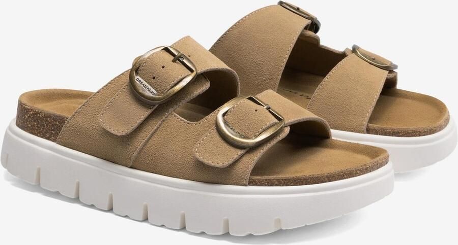 Dream Pairs Sandaal 'Damen-Plateausandalen mit Keilabsatz und Fußgewölbeunterstützung' beige wit - Foto 3