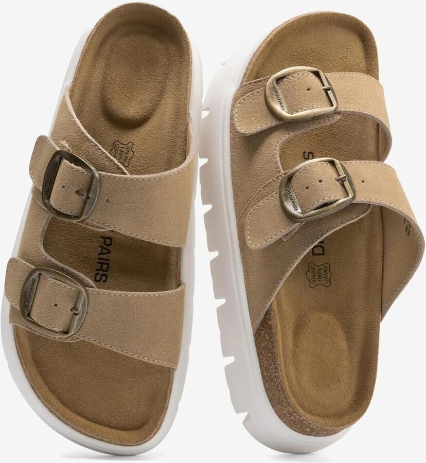 Dream Pairs Sandaal 'Damen-Plateausandalen mit Keilabsatz und Fußgewölbeunterstützung' beige wit - Foto 2