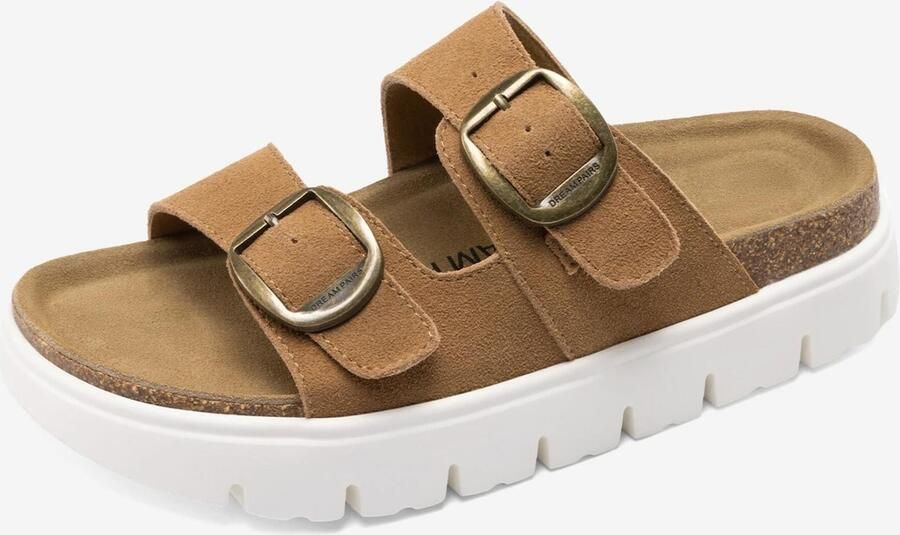 Dream Pairs Sandaal 'Damen-Plateausandalen mit Keilabsatz und Fußgewölbeunterstützung' bruin