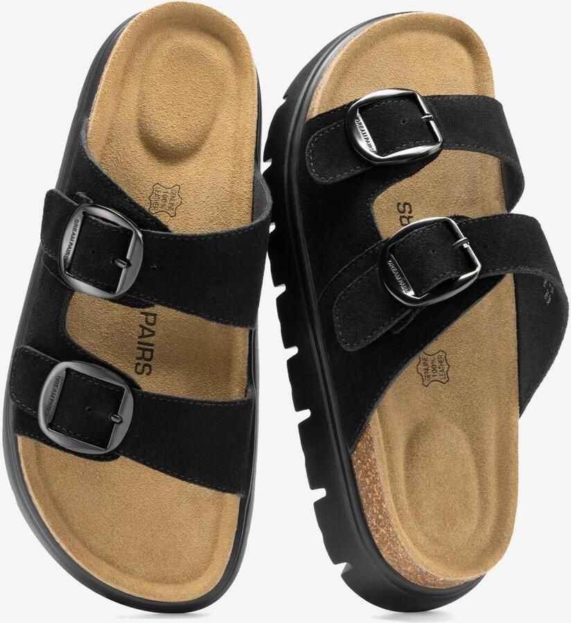 Dream Pairs Sandaal 'Damen-Plateausandalen mit Keilabsatz und Fußgewölbeunterstützung' zwart - Foto 2