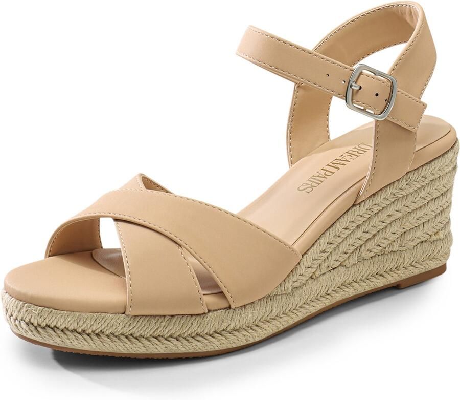 Dream Pairs Sandaal 'Elegante Espadrille-Keilsandalen' nude