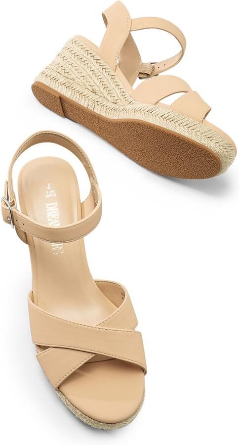 Dream Pairs Sandaal 'Elegante Espadrille-Keilsandalen' nude - Foto 5