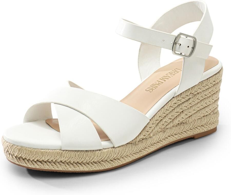 Dream Pairs Sandaal 'Elegante Espadrille-Keilsandalen' wit