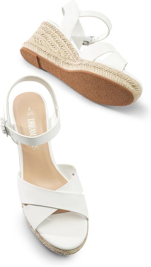 Dream Pairs Sandaal 'Elegante Espadrille-Keilsandalen' wit - Foto 6