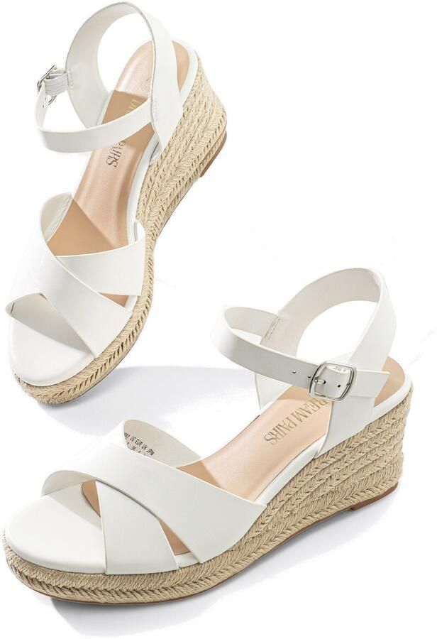 Dream Pairs Sandaal 'Elegante Espadrille-Keilsandalen' wit - Foto 4