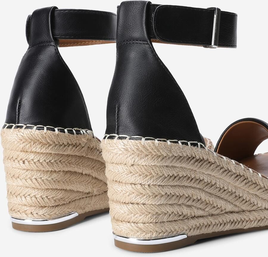 Dames Espadrille Sandalen met Plateau en Enkelband Zomer Stijl - Foto 3