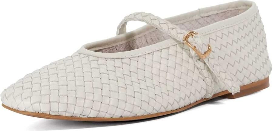 Dune LONDON Ballerina met riempjes ecru