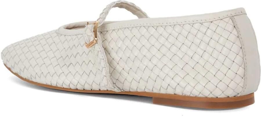 Dune LONDON Ballerina met riempjes ecru - Foto 4