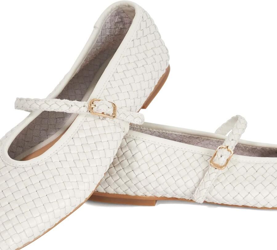 Dune LONDON Ballerina met riempjes ecru - Foto 2