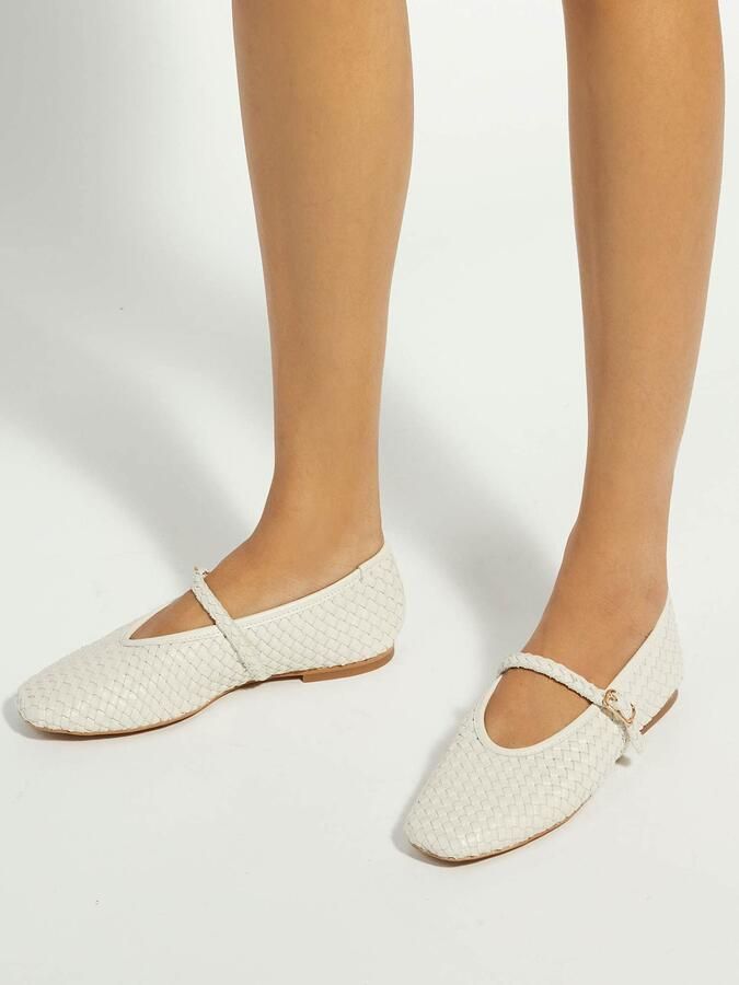 Dune LONDON Ballerina met riempjes ecru - Foto 3