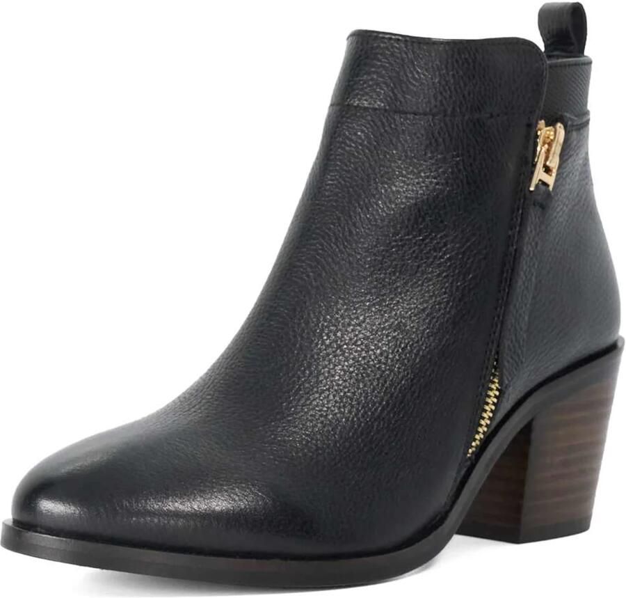 Dune London Paicing wide fit enkellaarsje van leer