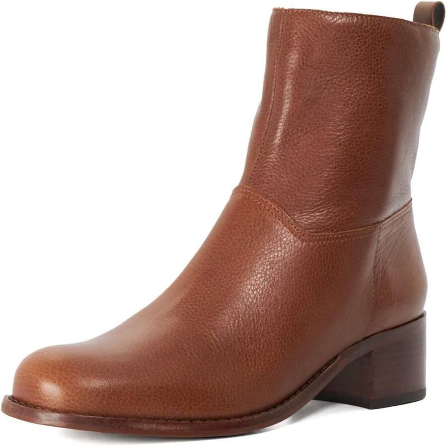 Dune LONDON Enkellaarsje 'Peya' cognac
