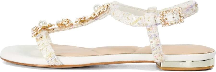 Dune LONDON Sandalen met riem 'Nature' goud wit gemêleerd - Foto 5