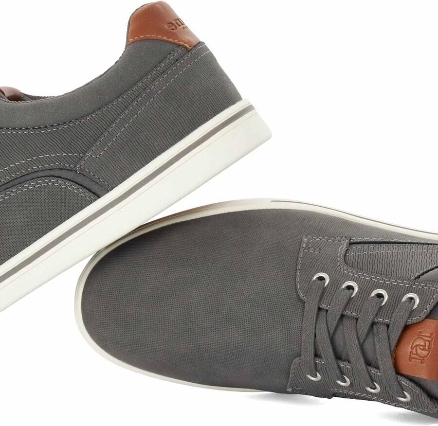 Dune LONDON Sneakers laag 'Tommus' bruin donkergrijs - Foto 2