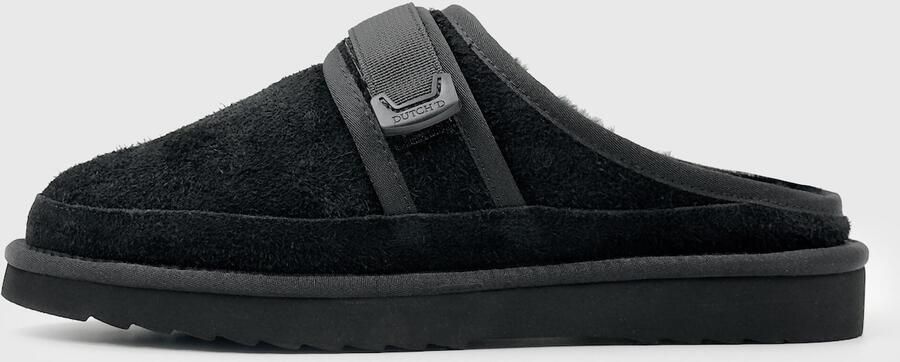 DUTCH'D Luxe pantoffel + Gratis sokken! + Gratis sokken! Sloffen Designer- Ease Mule Suede zwart Echt wol! Heerlijk warm - Foto 2