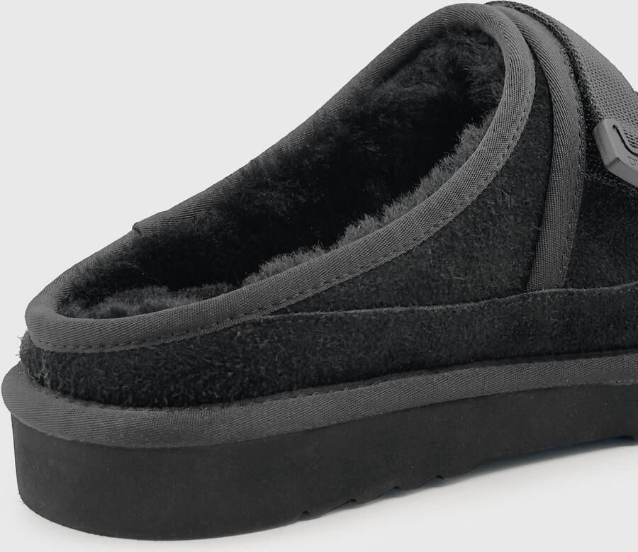 DUTCH'D Luxe pantoffel + Gratis sokken! + Gratis sokken! Sloffen Designer- Ease Mule Suede zwart Echt wol! Heerlijk warm - Foto 4