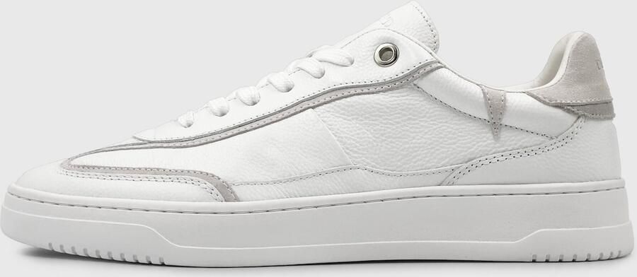 DUTCH'D Sneaker Heren Sneaker + 2 Pack Sokken Designer merk Wit Grijs Luxe Leer Model Fuse