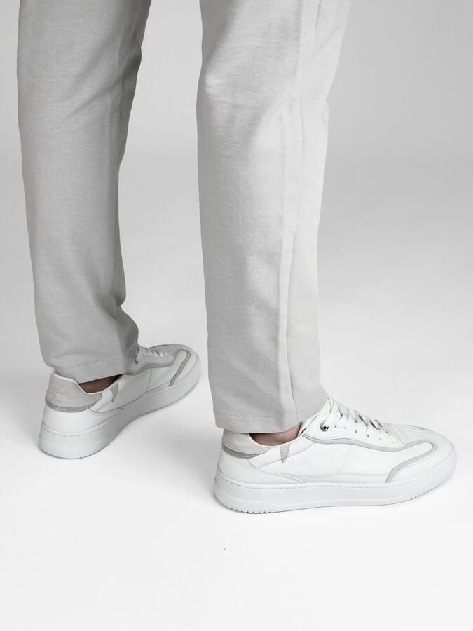 DUTCH'D Sneaker Heren Sneaker + 2 Pack Sokken Designer merk Wit Grijs Luxe Leer Model Fuse - Foto 3