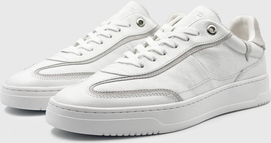 DUTCH'D Sneaker Heren Sneaker + 2 Pack Sokken Designer merk Wit Grijs Luxe Leer Model Fuse - Foto 4