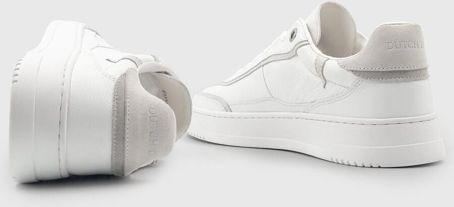 DUTCH'D Sneaker Heren Sneaker + 2 Pack Sokken Designer merk Wit Grijs Luxe Leer Model Fuse - Foto 5