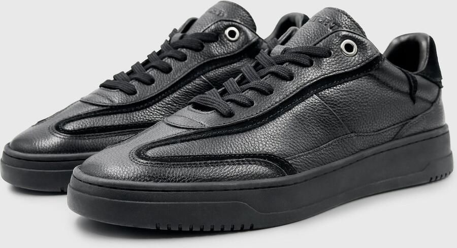 DUTCH'D Sneaker Heren Sneaker + 2 Pack Sokken Designer merk Zwart Luxe Leer Model Fuse - Foto 4