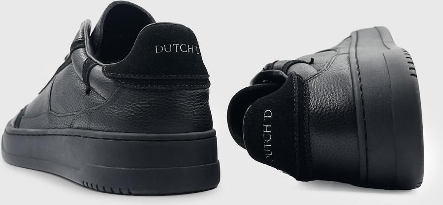 DUTCH'D Sneaker Heren Sneaker + 2 Pack Sokken Designer merk Zwart Luxe Leer Model Fuse - Foto 5
